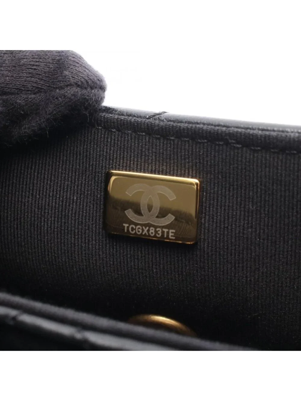 Chanel Shoulder Bag Quilted Top Handle 2-Way Black Lambskin Chain
